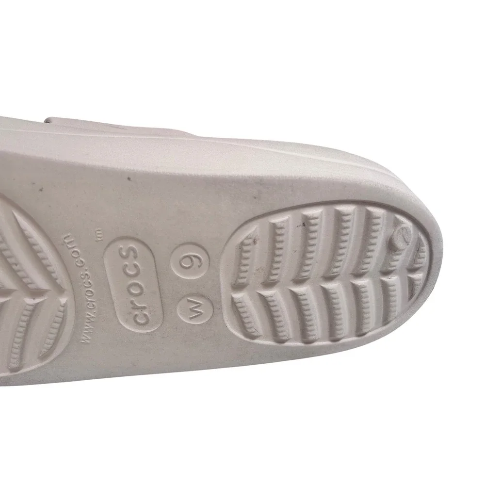 Crocs Meleen Twist Beige Sandals Womens 9 Dual Strap Platform Slide 205470